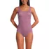 Women's Petite Tugless Low Leg One Piece Swimsuit, Front
