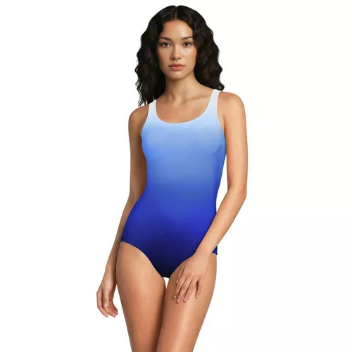 Women's Tugless Low Leg One Piece Swimsuit, Front