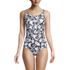 Women's Petite Tugless Low Leg One Piece Swimsuit, Front