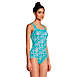 Women's Chlorine Resistant Scoop Neck Soft Cup Tugless Sporty One Piece Swimsuit Print, alternative image