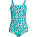 Women's Chlorine Resistant Scoop Neck Soft Cup Tugless Sporty One Piece Swimsuit Print, Front