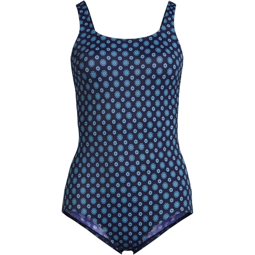 Lands' End Women's Ddd-cup Chlorine Resistant Scoop Neck Soft Cup Tugless  Sporty One Piece Swimsuit - 8 - Deep Sea Navy : Target