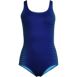 Women's Petite Chlorine Resistant Soft Cup Tugless Sporty One Piece Swimsuit, Front