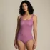Women's Petite Tugless Low Leg One Piece Swimsuit, Front