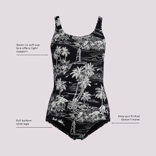 Women's Tugless Low Leg One Piece Swimsuit, alternative image