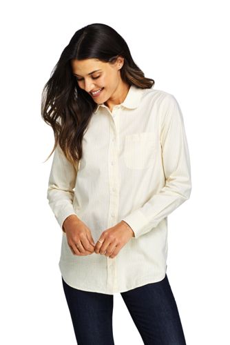 Gestreifte Oxford Boyfriend Bluse Mit Bubikragen Lands End