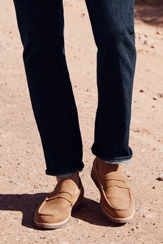 Wide Comfort Casual Suede Penny Loafers 