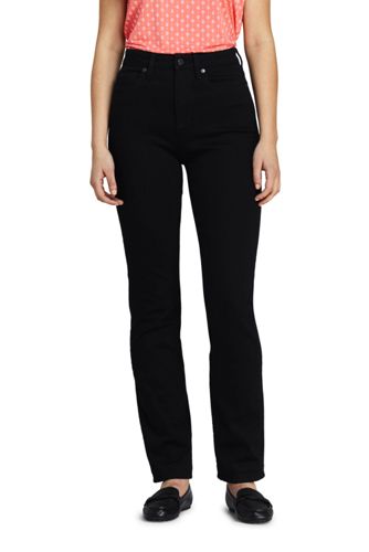 ladies black jeans straight leg