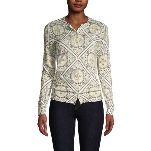 Lands end women's supima sale cardigan sweater