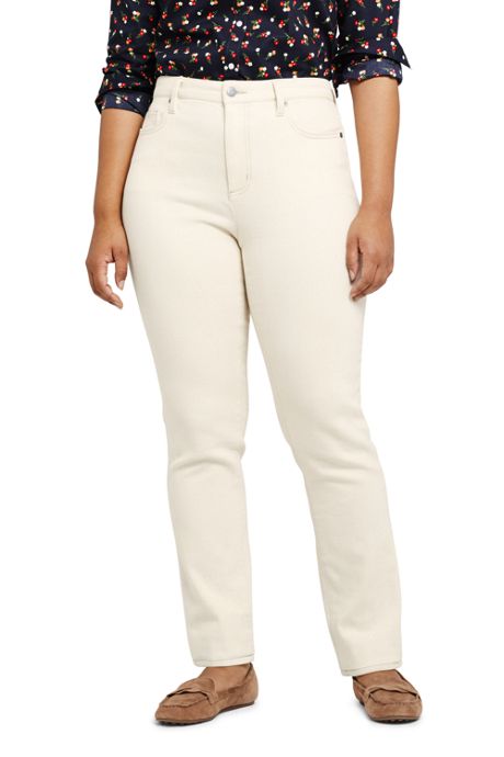 Women S Plus Size Mid Rise Straight Leg Jeans White Plus Size Pants Plus Size Featured Shops