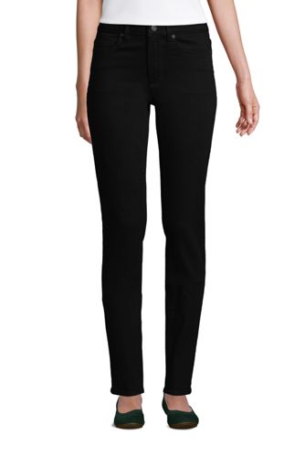 ladies black jeans straight leg