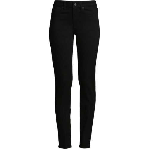 Women's Mid Rise Straight Leg Jeans - Black
