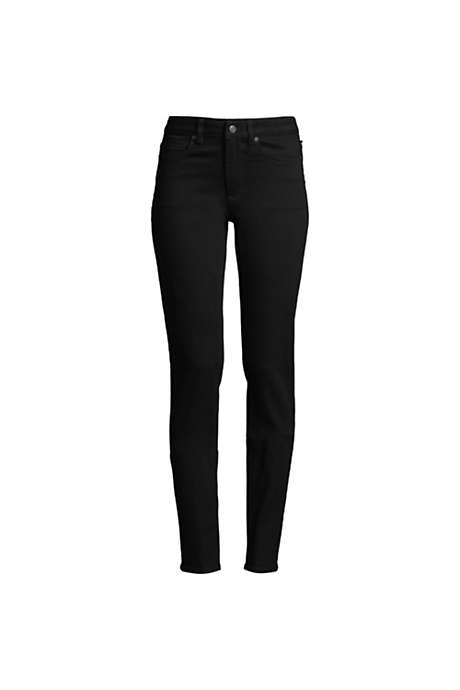 Women's Mid Rise Straight Leg Jeans - Black