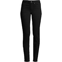 Women's Mid Rise Straight Leg Jeans - Black, Front
