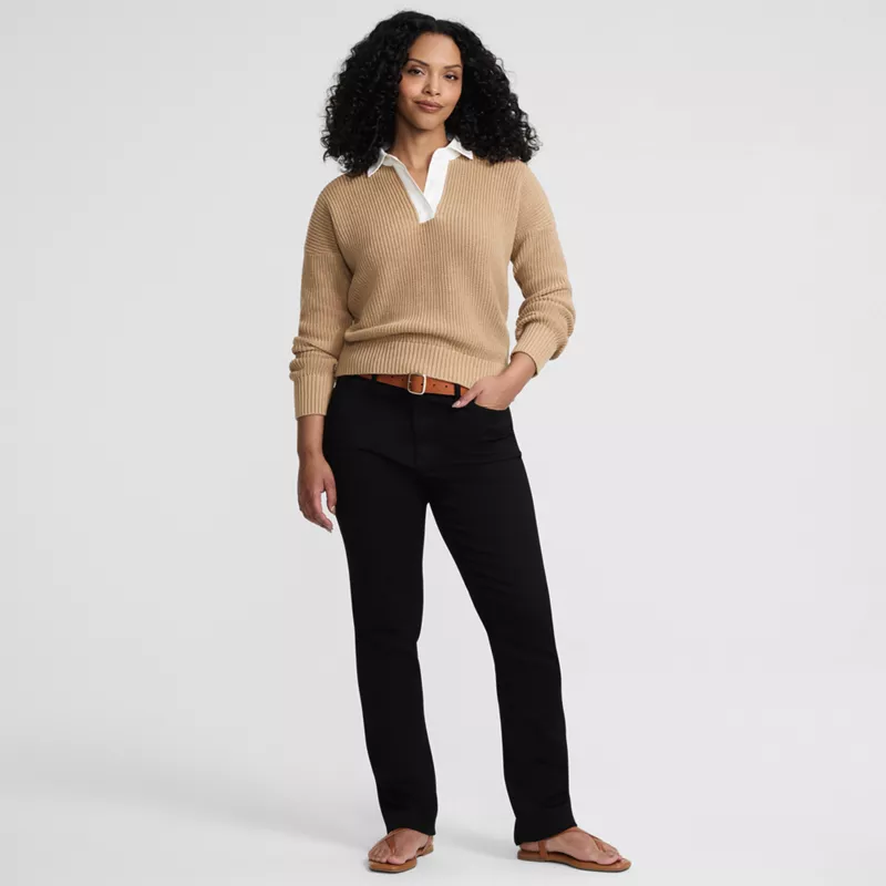 Women's Mid Rise Straight Leg Jeans, alternative image