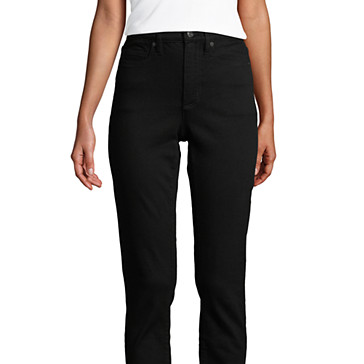 Schwarze Shaping Jeans, Straight Fit High Waist image number 7
