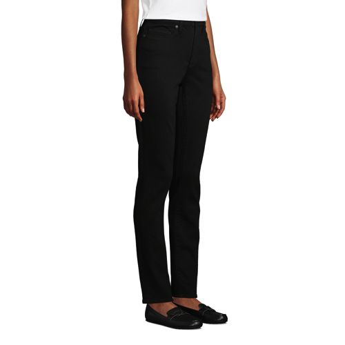 Schwarze Shaping Jeans, Straight Fit High Waist image number 2