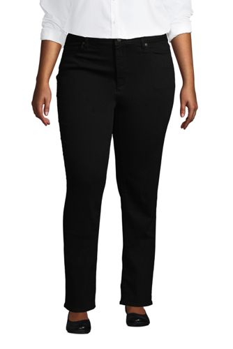 plus size black straight leg jeans