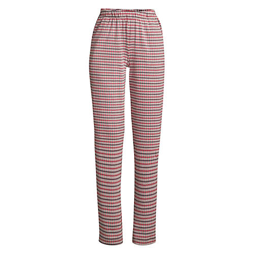 Women's Plus Size Sport Knit High Rise Elastic Waist Pull On Pant - Print - Rich Red Houndstooth - Secondary