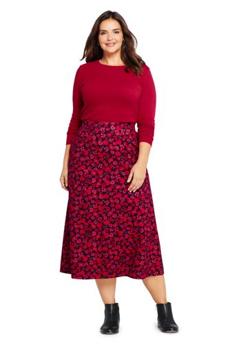 women's plus size midi skirts