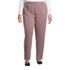Women's Plus Size Sport Knit High Rise Elastic Waist Pull On Pant - Print, Front