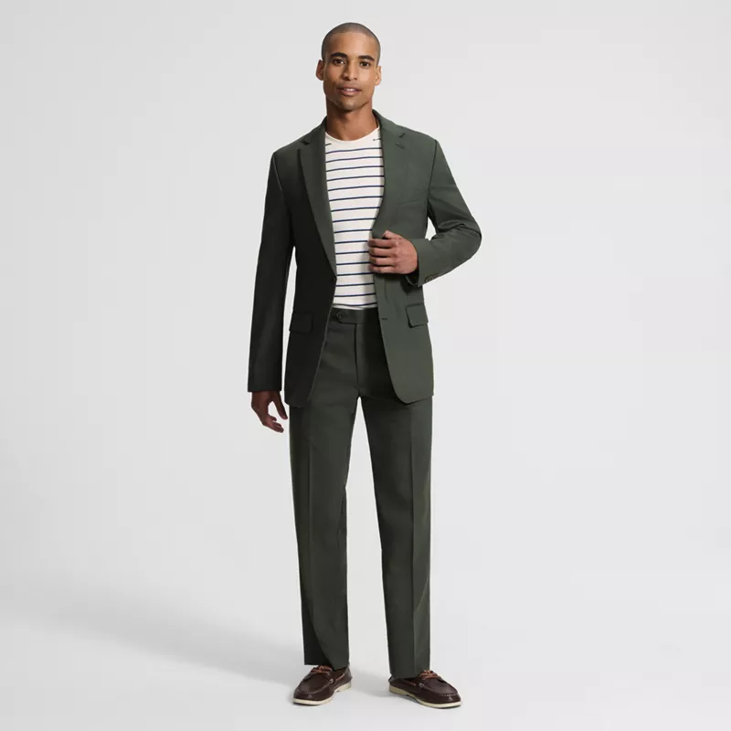 Men's Comfort Waist Year'rounder Stretch Wool Dress Pants, alternative image