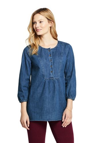 women's stretch denim shirt