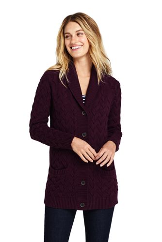 Women's Drifter Cotton Shawl Collar Cardigan | Lands' End