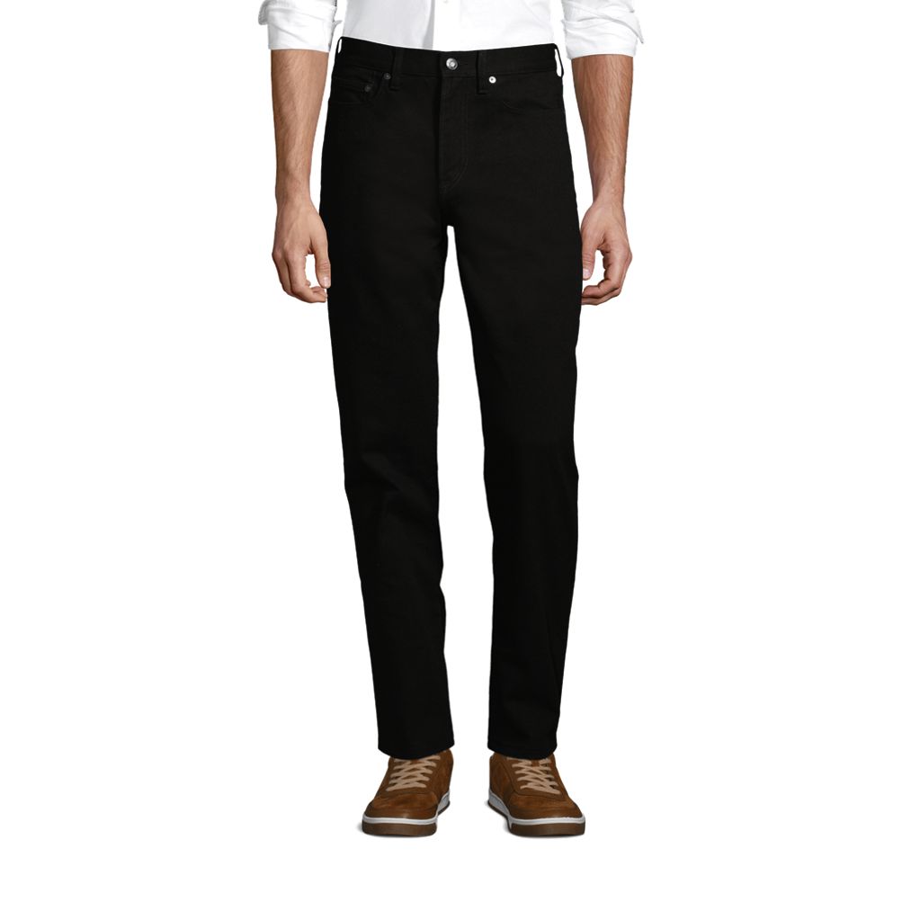 Men's Traditional Fit Black Jeans | Lands' End