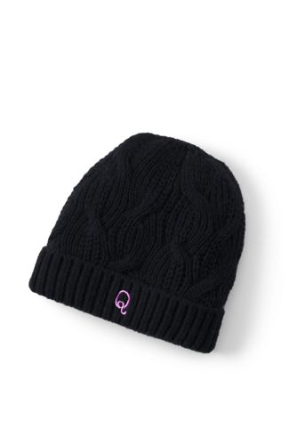 women's cable knit bobble hat