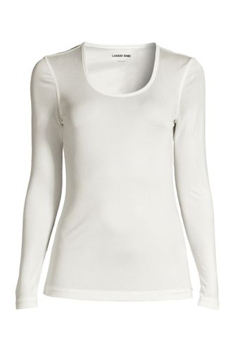 women's silk long underwear tops