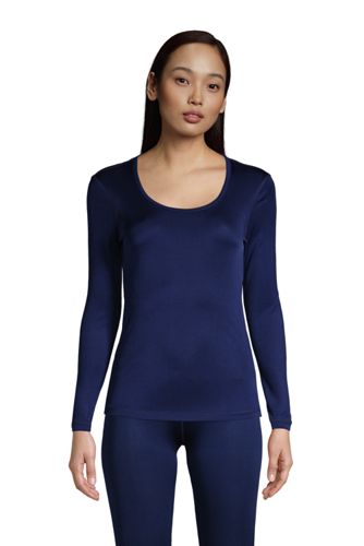 women's silk long underwear tops