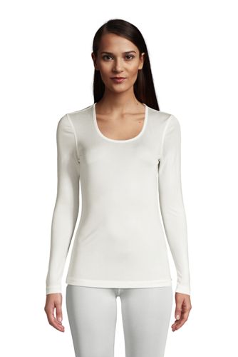 women's silk long underwear tops