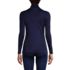 Women's Petite Silk Interlock Turtleneck Long Underwear Top, Back