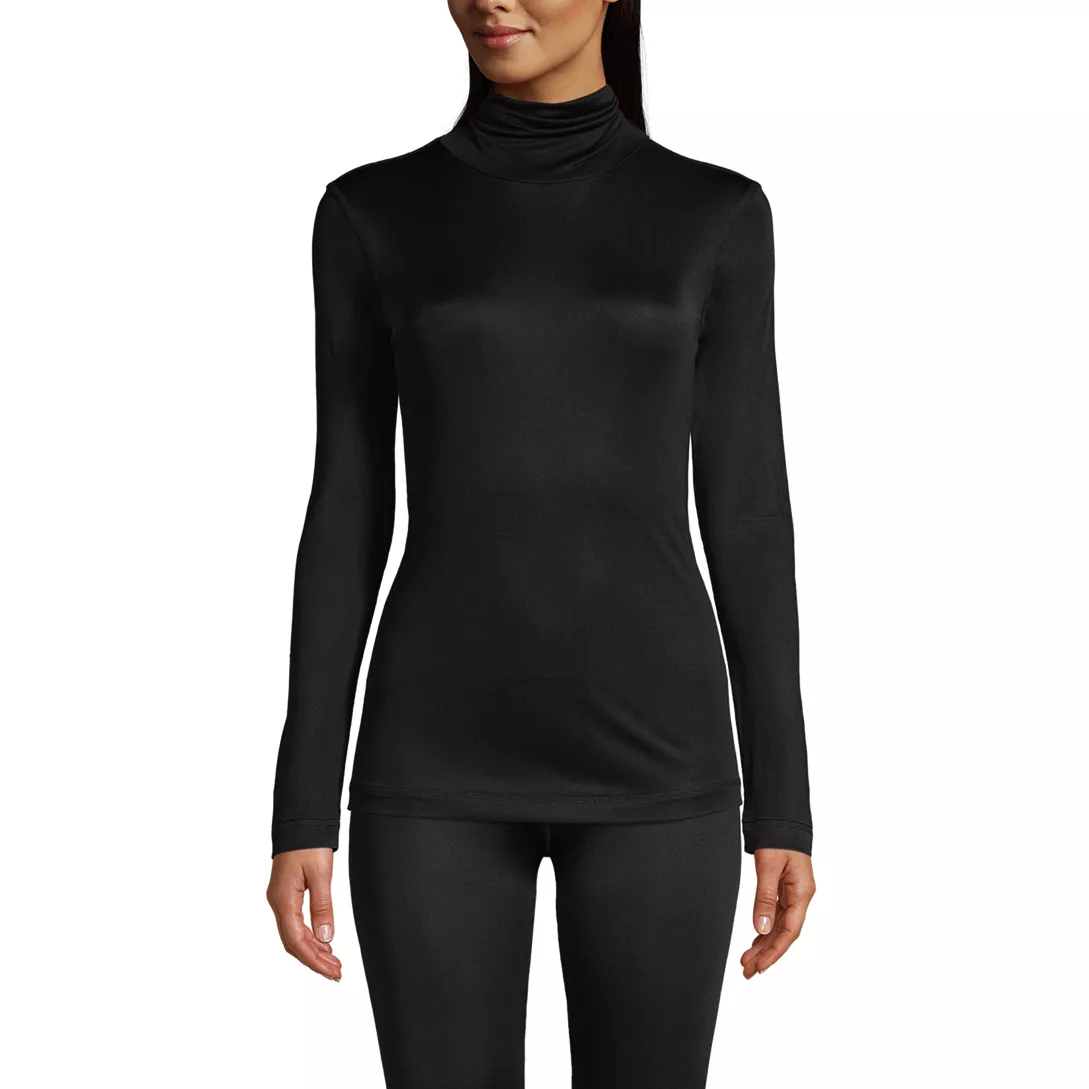 Women's Silk Interlock Turtleneck Long Underwear Top