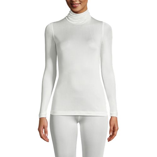 Women's Silk Interlock Thermal Long Underwear Top Base Layer Crewneck Shirt