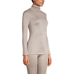 Women's Silk Interlock Thermal Long Underwear Base Layer Turtleneck Top, alternative image
