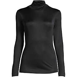 Women's Silk Interlock Thermal Long Underwear Base Layer Turtleneck Top, Front
