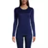 Women's Silk Interlock Long Sleeve Crewneck Long Underwear Top, Front