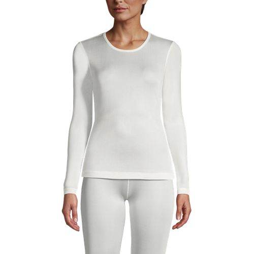 Women's Silk Interlock Thermal Long Underwear Top Base Layer Crewneck Shirt