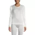 Women's Petite Silk Interlock Long Sleeve Crewneck Long Underwear Top, Front
