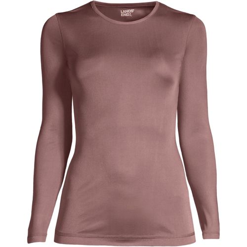 Women's Plus Size Silk Interlock Long Sleeve Crewneck Long