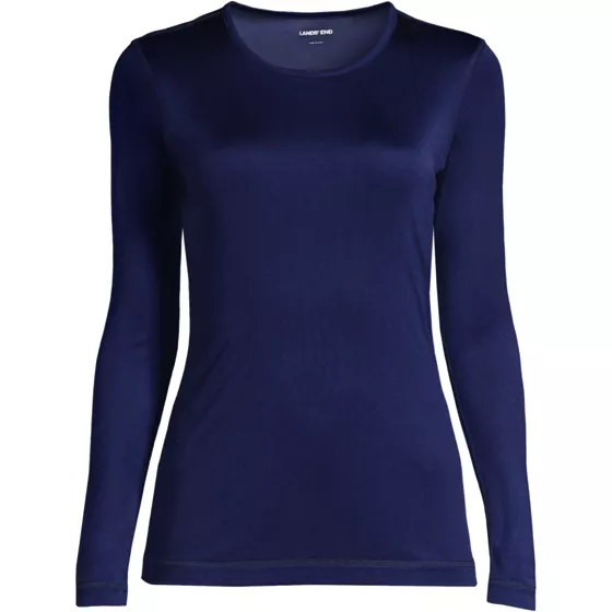 Women's Plus Size Silk Interlock Baselayer Crewneck Top - primary