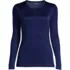 Women's Silk Interlock Long Sleeve Crewneck Long Underwear Top, Front