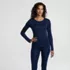 Women's Silk Interlock Long Sleeve Crewneck Long Underwear Top, Front