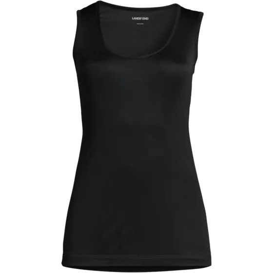 Women's Plus Silk Interlock Tank Top Sleeveless Long Underwear Top - primary