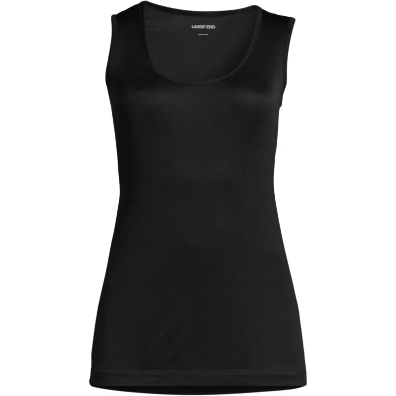 Women's Plus Size Silk Interlock Thermal Long Underwear Base Layer Tank Top, Front