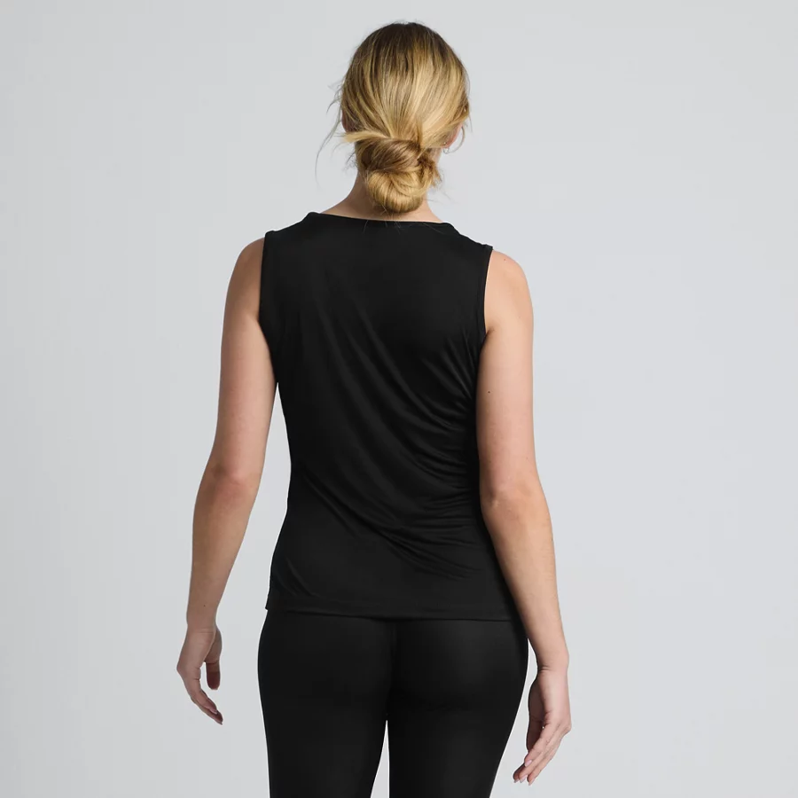 Women's Silk Interlock Tank Top Sleeveless Long Underwear Top view 5