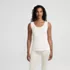 Women's Petite Silk Interlock Thermal Long Underwear Base Layer Tank Top, Front