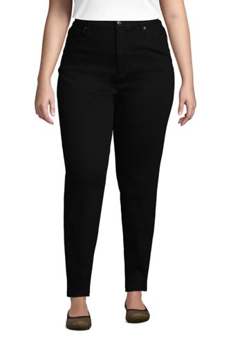 plus size black straight leg jeans